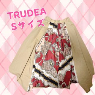 トゥルードゥー(TRUDEA)の【TRUDEA】トルディア　ロング丈スカート　柄物　季節服　S ウエストゴム(ロングスカート)