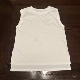 ユニクロ(UNIQLO)のユニクロ UNIQLO エアリズム ノースリーブ Tシャツ ホワイト 白 M(Tシャツ(半袖/袖なし))
