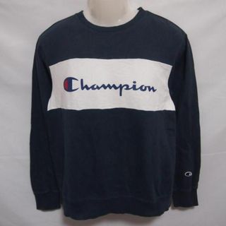 チャンピオン(Champion)の【中古】 【送料無料】 古着 メンズM Champion/チャンピオン スウェットシャツ トレーナー 切り替え カジュアル 普段着 スポーツ 移動 ネイビー C8-N014R(その他)