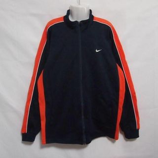 ナイキ(NIKE)の【中古】 【送料無料】 古着 ジュニア160 NIKE/ナイキ トラックジャケット ジャージ フルジップ スポーツ カジュアル ブラック/オレンジ 423797(ジャージ)