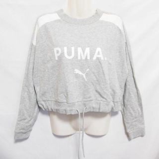 プーマ(PUMA)の古着 レディースM PUMA/プーマ スウェット シャツ クルーネック 長袖 スポーツ カジュアル オシャレ グレー 579115-04(トレーナー/スウェット)