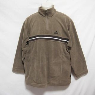 アディダス(adidas)の【中古】 【送料無料】 古着 メンズL adidas/アディダス フリースジャケット ハーフジップ スポーツ カジュアル ブラウン 628198(ジャージ)