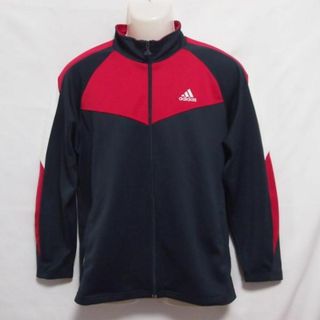 アディダス(adidas)の【中古】 【送料無料】 古着 ジュニア160 adidas/アディダス トラックジャケット ジャージ フルジップ スポーツ ネイビー/レッド O13716(ジャージ)