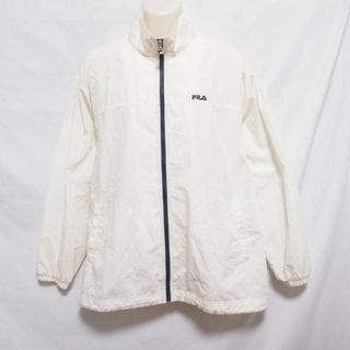 フィラ(FILA)の【中古】 【送料無料】 古着 メンズXL FILA/フィラ フルジップ ジャケット ポリエステル コットン スポーツ カジュアル ホワイト 15JKO380L(ジャージ)