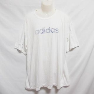 アディダス(adidas)の【中古】 【送料無料】 古着 メンズXL adidas/アディダス ロゴTシャツ 半袖 ビッグサイズ ホワイト(Tシャツ/カットソー(半袖/袖なし))