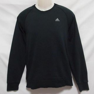 アディダス(adidas)の【中古】 【送料無料】 古着 メンズM-L相当 adidas/アディダス スウェットシャツ トレーナー カジュアル 普段着 スポーツMIX ロゴ ブラック E07563(その他)