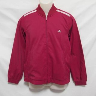 アディダス(adidas)の【中古】 【送料無料】 古着 メンズL adidas/アディダス ゴルフウェア ジャケット フルジップ ジャージ レッド I9782(ウエア)