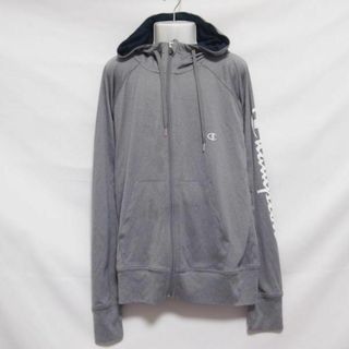 チャンピオン(Champion)の【中古】 【送料無料】 古着 レディースL Champion/チャンピオン スウェット パーカー フルジップ フード スポーツウェア グレー CWSMS100(その他)