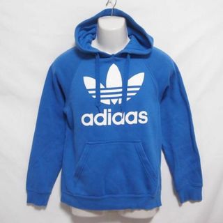 アディダス(adidas)の【中古】 【送料無料】 古着 メンズS adidas/アディダス 裏起毛 トレフォイルロゴ パーカー プルオーバー フーディ ブルー BK5879(その他)