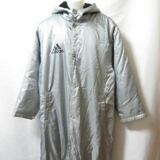 アディダス(adidas)の【中古】 【送料無料】 古着 メンズL-O adidas/アディダス 裏ボア ロングコート ベンチコート ボタン シルバー AD-1880(その他)