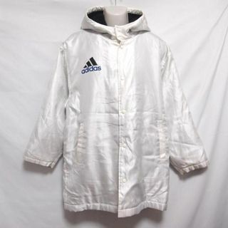 アディダス(adidas)の【中古】 【送料無料】 古着 メンズM-L adidas/アディダス デサント製 裏ボア 中綿 ハーフコート ボタン 防寒 スポーツ 観戦 ホワイト AP-1782(その他)