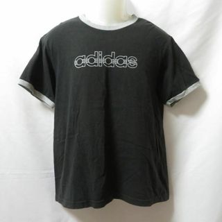 アディダス(adidas)の古着 メンズL adidas/アディダス Tシャツ 半袖 胸ロゴ スポーツMIX カジュアル ブラック 121000(Tシャツ/カットソー(半袖/袖なし))