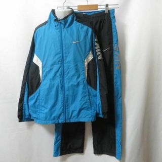 ナイキ(NIKE)の古着 ジュニアM(150) NIKE/ナイキ 裏起毛 ブレーカー 上下セット ジャケット ロングパンツ スポーツ 防寒 ブルー 512292-012(その他)