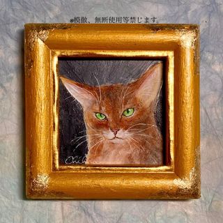 "Catportrait"  アクリル画 アビシニアン