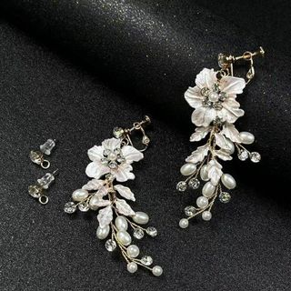 イヤリング　結婚式　二次会　ウエディング　ドレス　ピアス　ゴールド　アクセ(イヤリング)