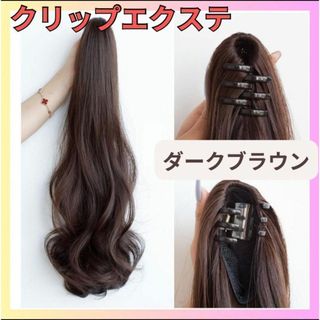 クリップ　ポニーテール　つけ毛　エクステ　ゆるふわ　ロング　カール ポニーテール(バレッタ/ヘアクリップ)