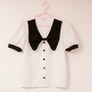 シーイン(SHEIN)の【Honeyspot】パフスリーブブラウス フレンチガーリー 参戦服(シャツ/ブラウス(半袖/袖なし))