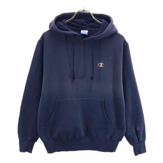 チャンピオン(Champion)のチャンピオン ワンポイントロゴ 長袖 スウェットパーカー M ネイビー Champion 裏起毛 メンズ(パーカー)