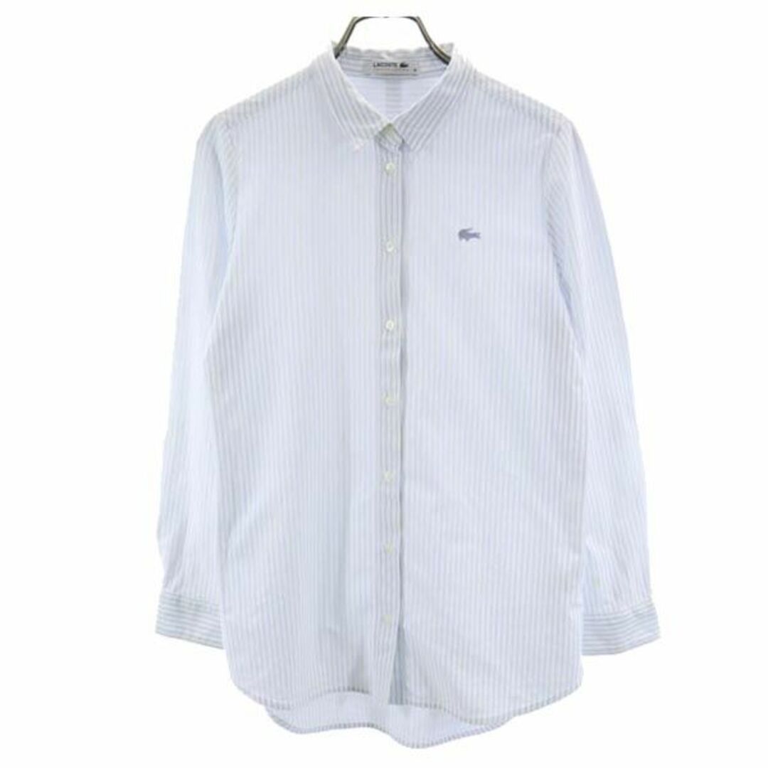 LACOSTE - ラコステ ストライプ柄 長袖 シャツ M 白系 LACOSTE レディース