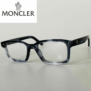 モンクレール(MONCLER)のメガネ モンクレール メンズ レディース スクエア ブルー クリア 青(サングラス/メガネ)