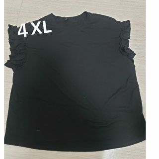 シーイン(SHEIN)の4XL（ 5L）SHEIN  袖フリル　カットソー 　大きいサイズ(シャツ/ブラウス(半袖/袖なし))