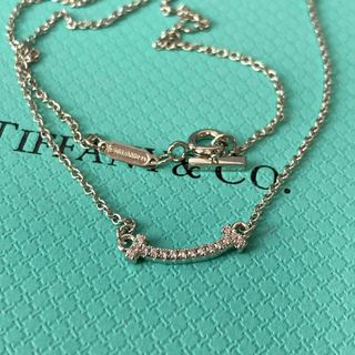 ティファニー(Tiffany & Co.)のTiffany ティファニー T スマイル ミニ ダイヤ ネックレス 箱付き(ネックレス)