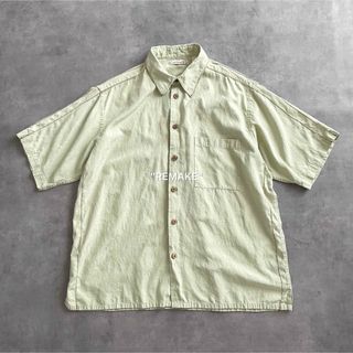 "remake" silky green aloha shirt. 半袖 アロハ(シャツ)