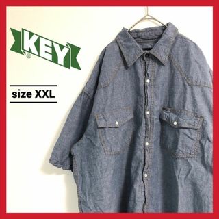 90s 古着 キー 半袖シャツ ワークシャツ オーバーサイズ 2XL (シャツ)