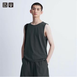 ユニクロ(UNIQLO)の【美品‼️】ユニクロユー　ドライEXタンクトップ　ダークグレー(タンクトップ)