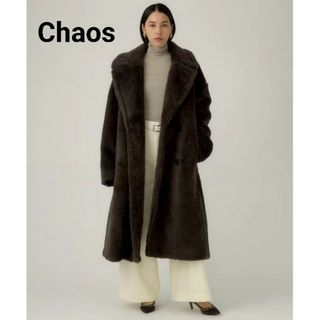 カオス(CHAOS)の未使用級 22AW カオス ウールボアコート ダークブラウン ダブルチェスター(ロングコート)