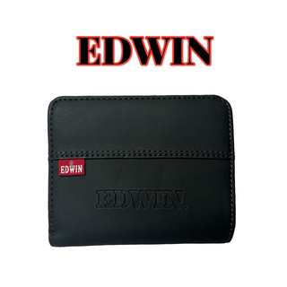 極美品　EDWIN エドウィン　二つ折り財布　ブラック(折り財布)