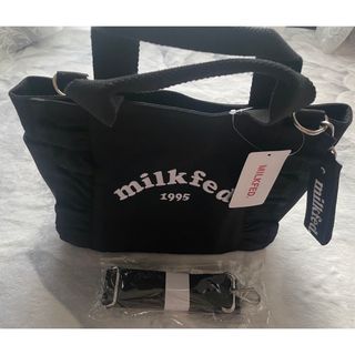 ミルクフェド(MILKFED.)の☆【ミルクフェド】ラッフルミニバッグ　BLACK 新品・未使用・タグ付き☆(トートバッグ)