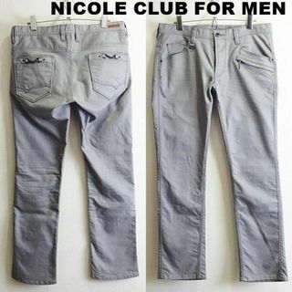 ニコルクラブフォーメン(NICOLE CLUB FOR MEN)の良品★　ニコルクラブフォーメン　シューカットパンツ　W84cm　ストレッチ　グレ(デニム/ジーンズ)