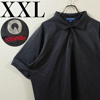 【美品】PORT AUTHORITY 半袖ポロシャツ XXL 輸入古着 ワッペン(ポロシャツ)