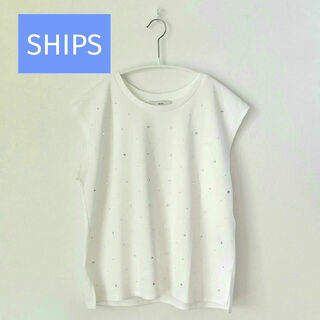 シップス(SHIPS)の【SHIPS】美品 ビジュー付きノースリーブT(Tシャツ(半袖/袖なし))
