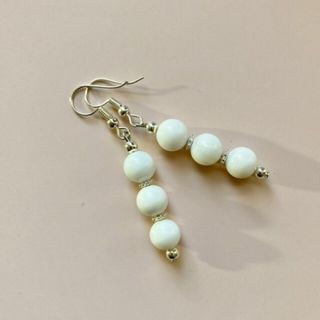 オニキス  フックピアス 8mm　SIL イヤリング　樹脂ピアス 　(ピアス)