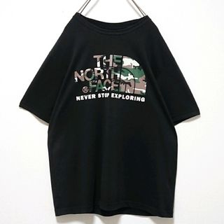 THE NORTH FACE - 人気モデル ノースフェイス カモフラ ロゴ ブラック 半袖 Tシャツ