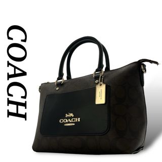 コーチ(COACH)のコーチ　ハンドバッグ　ミニ　エマ　サッチェル　ゴールド金具　シグネチャー　レザー(ハンドバッグ)