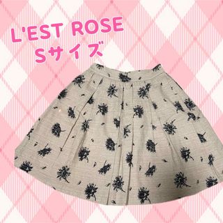 レストローズ(L'EST ROSE)の【L'EST ROSE】レストローズ　プリーツ　ひざ丈 総柄 S アニエスベー(ひざ丈スカート)