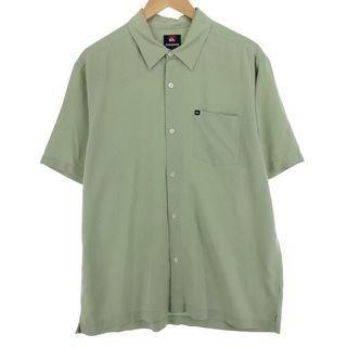 古着 クイックシルバー QUIKSILVER チェック柄 半袖 レーヨンシャツ メンズL /eaa457503(シャツ)