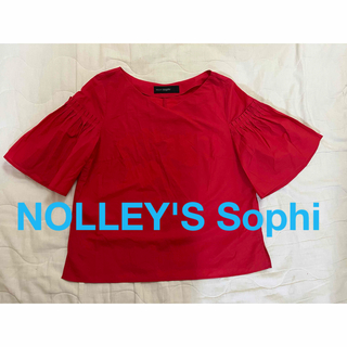 ノーリーズソフィー(NOLLEY'S sophi)のNOLLEY'S Sophi カットソー　ブラウス　トップス　半袖　薄手　赤(シャツ/ブラウス(半袖/袖なし))