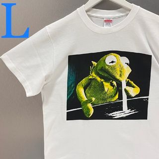 パロディーtシャツ 男女兼用 カーミット 白い粉  半袖tシャツ（白）(Tシャツ/カットソー(半袖/袖なし))