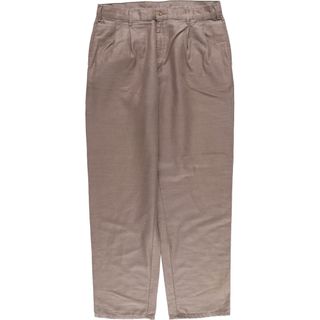 古着 90年代 DOCKERS ツータック リネンパンツ スラックス カナダ製 メンズw36 ヴィンテージ /eaa447022(スラックス)