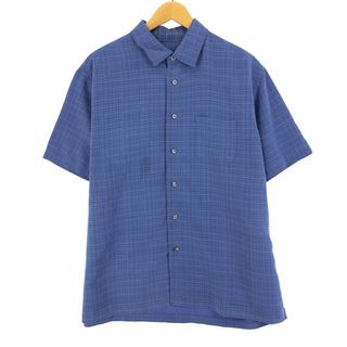 古着 ヴァンヒューゼン VAN HEUSEN 総柄 半袖 レーヨンシャツ メンズL /eaa454705(シャツ)