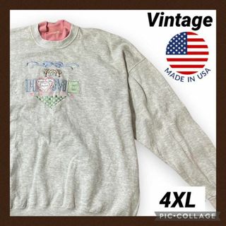 ヴィンテージ(VINTAGE)のヴィンテージ パーカー トレーナー スウェット レディース 4XL 古着 ロゴ(トレーナー/スウェット)