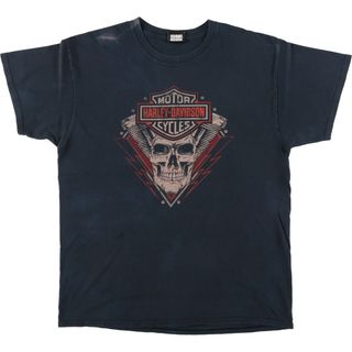 ハーレーダビッドソン(Harley Davidson)の古着 ハーレーダビッドソン Harley-Davidson ドクロ柄 スカル柄 モーターサイクル バイクTシャツ メンズL /eaa457371(Tシャツ/カットソー(半袖/袖なし))