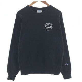 チャンピオン(Champion)の古着 チャンピオン Champion リバースウィーブ 復刻 単色タグ プリントスウェットシャツ トレーナー メンズM /eaa391998(スウェット)