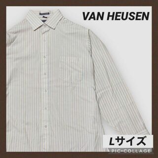バンヒューゼン マルチカラー ストライプシャツ メンズ L 長袖シャツ ボタン(Tシャツ/カットソー(七分/長袖))