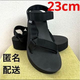 テバ(Teva)のteva サンダル ブラック 厚底 テバ　フラットフォーム　ユニバーサル23(サンダル)