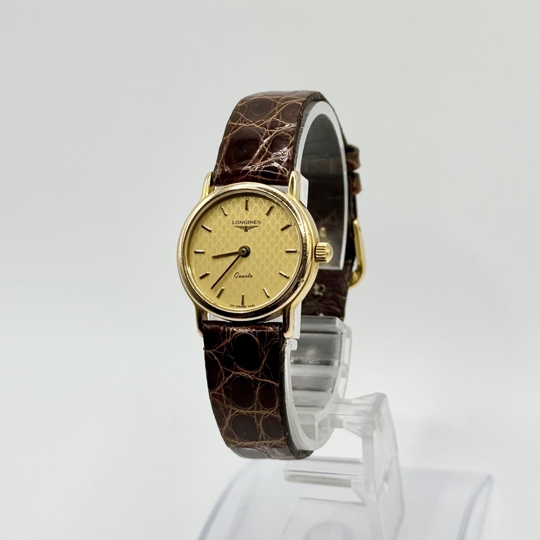 LONGINES - LONGINES QZ ロンジン 150 7051 ゴールド文字盤 LONGINES - LONGINES QZ ロンジン 150 7051 ゴールド文字盤